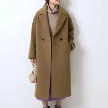 Spick&span MANTECO 빅 칼라 코트 카키 36