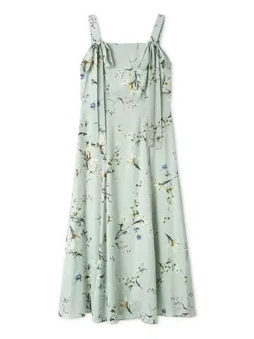 00 사이즈 리본 디테일 플로럴 원피스