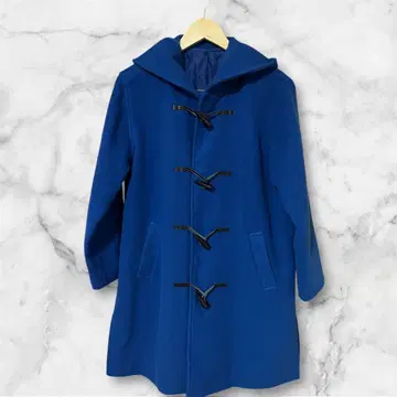 파란색 여성용 더플 코트 후드 부착 M 사이즈