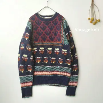 빈티지 티롤리안 니트 수입 구제 의류 80년대~90년대