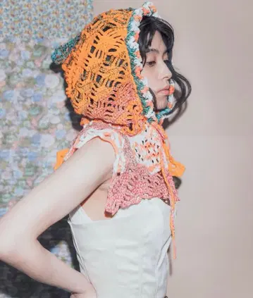 an/eddy 하스누마 치히로 어른 픽시 햇(오렌지 x 그린)