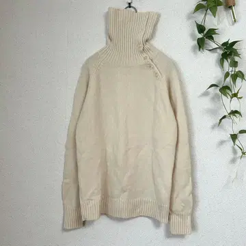고품질! HUSHUSH [ L ] 아이보리 하이넥 니트 스웨터
