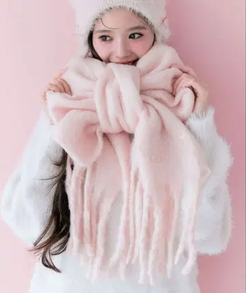 OLIVE de OLIVE 로고 자수 부클 머플러