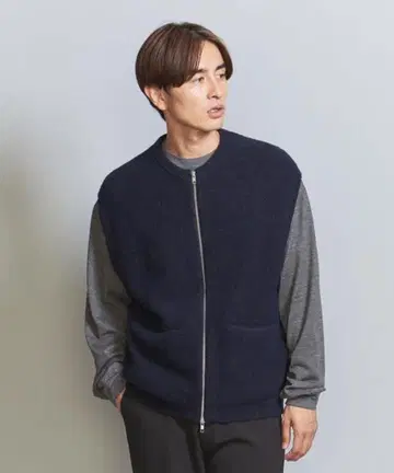 BEAUTY&YOUTH 부클 니트 지퍼 베스트