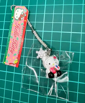 산리오 헬로키티 2002년 크리스마스 한정판 키티 끈고리 스트랩