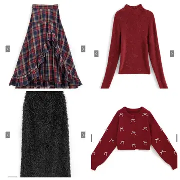GRL 스커트 가디건 니트 등