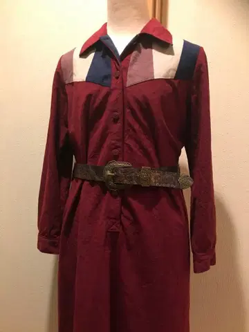 구제 버건디 롱 원피스