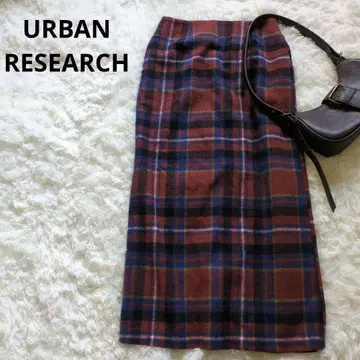 UR Lab. 어반 리서치 따뜻한 울 혼방 체크 맥시 스커트