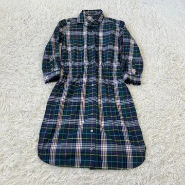 23구 ALBIATE 체크 셔츠 원피스 이탈리아제 원단 38