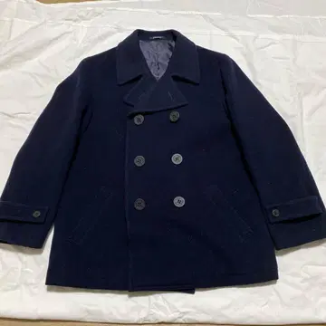 성덕심곡 네이비 더블 브레스트 피 코트