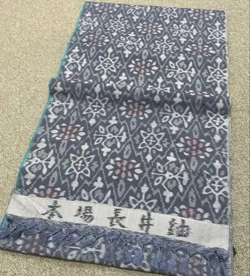 본장 나가이 명주 앙상블 옷감 블루 그레이 순수 실크