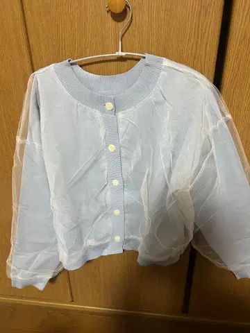 LOWRYSFARM 튤 레이어드 가디건 블루