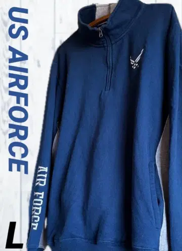 레어! U.S. AIR FORCE 쿼터 지퍼 맨투맨 미군 L