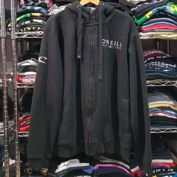 오닐 로고 자수 집업 후드티