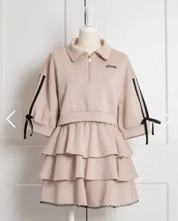 pium 더블 리본 저리 캉캉 스커트 세트