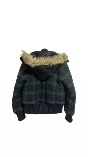 퍼 다운 자켓 체크 무늬