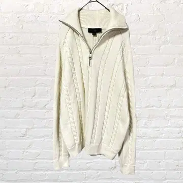 12025 ZARA 자라 하프 지퍼 케이블 니트 스웨터 아이보리 S