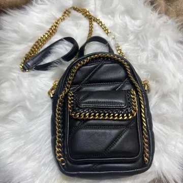 인기 상품 STACCATO (스타카토) 퍼 체인 미니 백팩 블랙