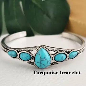 새상품 실버 뱅글 터콰이즈 팔찌 여성용 하와이안