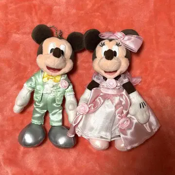 미키 미니 웨딩 핀 배지 키링