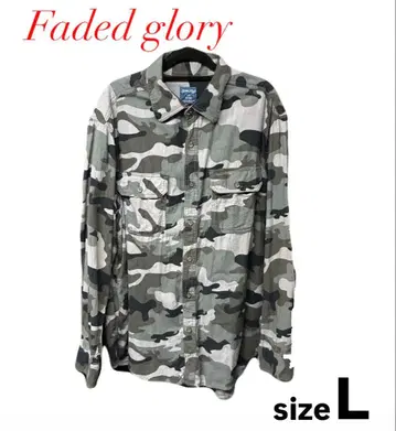Faded Glory 카모 패턴 긴팔 셔츠 L 사이즈