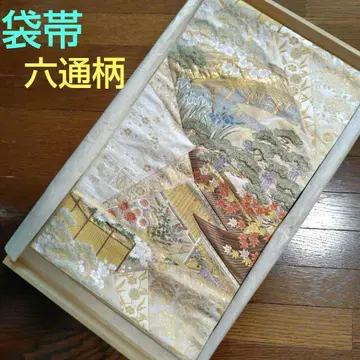 후쿠로 오비 육통 패턴 귀족 정원풍 금실