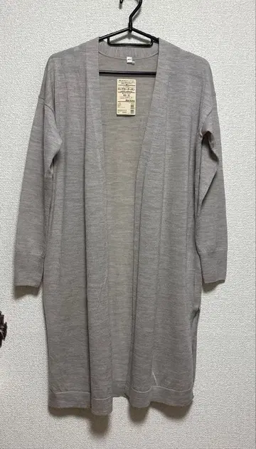 무인양품 봄/가을/겨울 세탁 가능 울 실크 롱 가디건 XS-S 새상품급