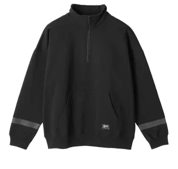 블랙 하프 지퍼 맨투맨 팬츠 세트