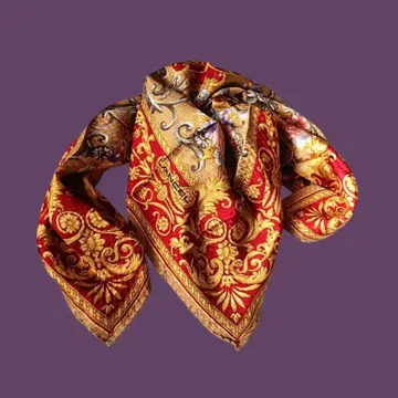 란셀 Lancel 실크 대형 스카프 핸드롤