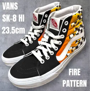 [ 23.5 ] VANS SK-8 HI 스케하이 파이어 패턴 체커