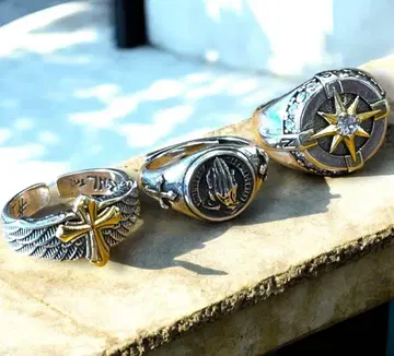 men's ring 남성용 반지 실버 반지 아메카지 구제 의류 스타일 7