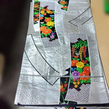 순수 실크 육통 후쿠로 오비