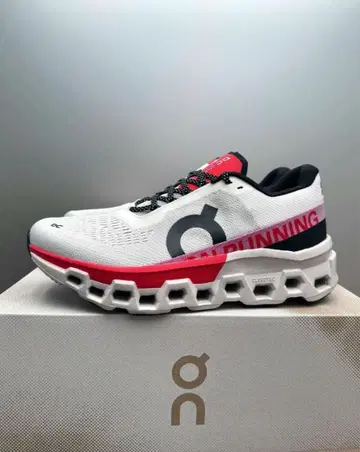 On Cloudmonster 2 스니커즈 화이트/레드/블랙