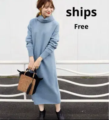 SHIPS 쉽스 니트 원피스 울 파랑 블루