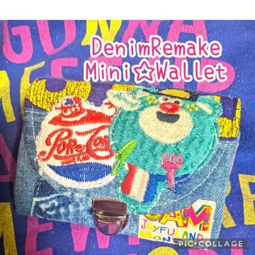 데님 리메이크 컴팩트 지갑 미니 지갑