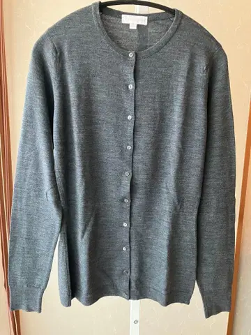 존스메들리 라운드넥 긴팔 가디건 차콜