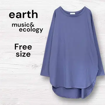 어스 뮤직&에코로 새상품급 라벤더 긴팔T셔츠 프리 사이즈 오버핏
