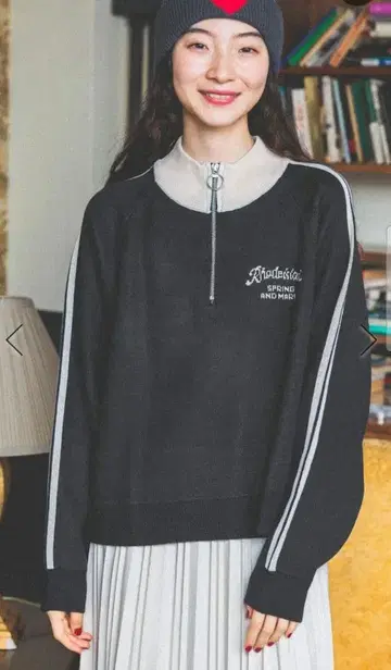 니코앤드 - 하프 ZIP 라인 니트 풀오버