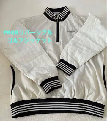 PRGR 쿼터 지퍼 화이트 자켓 남성용 M 사이즈