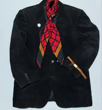 90s 빈티지 코듀로이 자켓 블랙