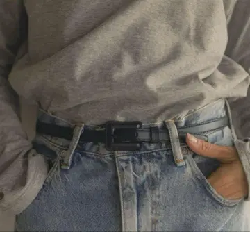 COUDRE 카네코 아야 블랙 가죽 벨트 프리 사이즈