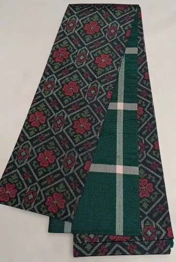 No.1758 순수 실크 츠무기 반폭 오비 헤코 오비 핸드메이드