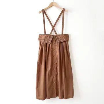 FRAPBOIS 서스펜더 컬러 롱 스커트 자수 핸드메이드풍