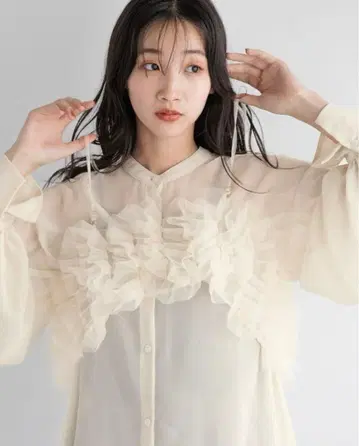 로리즈팜 프릴 튤 뷔스티에 뷔스티에 화이트