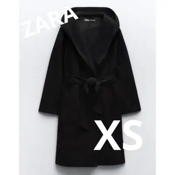 ZARA 자라 롱 코트 오버 사이즈 랩 코트 후디드 코트