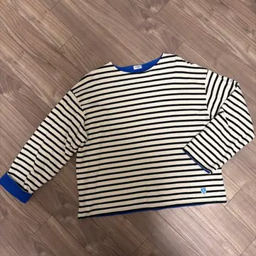 ORCIVAL 보더 긴팔 티셔츠 속기모