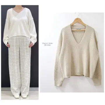 새상품급 24AW 띠어리 럭스 폴리에스테르 코튼 니트 베이지