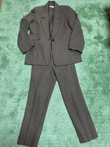 moussy 브라운 체크 무늬 셋업