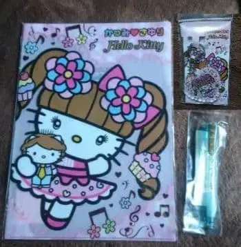 헬로키티 클리어 파일 샤프 키링 세트 일본제
