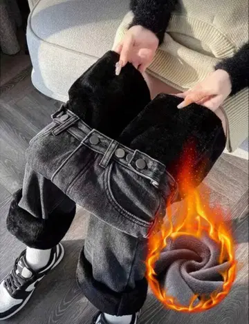 다크 그레이 와이드 레그 데님 팬츠